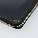 SAINT LAURENT Long Wallet Leather Black Gold Auth bs31468-9