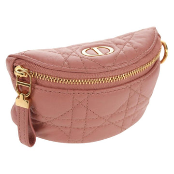 Christian Dior Canage Pouch Lamb Skin Pink Gold Auth bs31470SAV