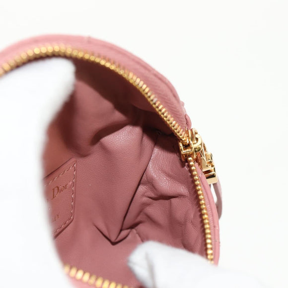 Christian Dior Canage Pouch Lamb Skin Pink Gold Auth bs31470SAV