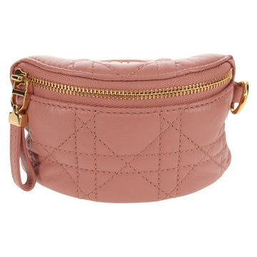Christian Dior Canage Pouch Lamb Skin Pink Gold Auth bs31470SAV - 0