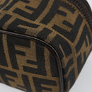 FENDI Zucca Canvas Pouch Pouch Black Brown Auth bs31471-10