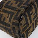 FENDI Zucca Canvas Pouch Pouch Black Brown Auth bs31471-13