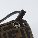 FENDI Zucca Canvas Pouch Pouch Black Brown Auth bs31471-14