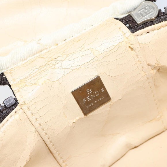 FENDI Zucca Canvas Pouch Pouch Black Brown Auth bs31471