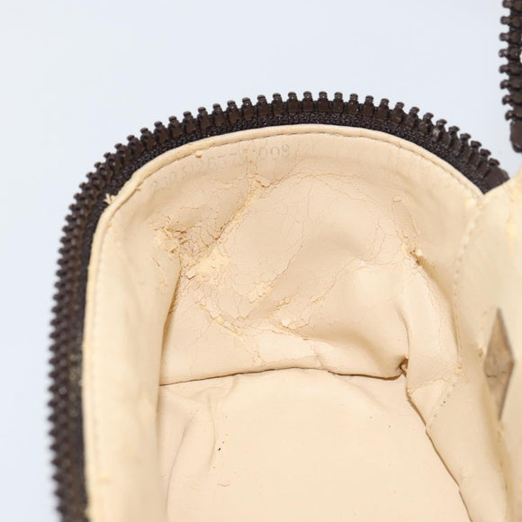 FENDI Zucca Canvas Pouch Pouch Black Brown Auth bs31471