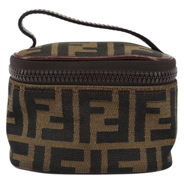 FENDI Zucca Canvas Pouch Pouch Black Brown Auth bs31471 - 0
