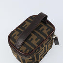 FENDI Zucca Canvas Pouch Pouch Black Brown Auth bs31471-6