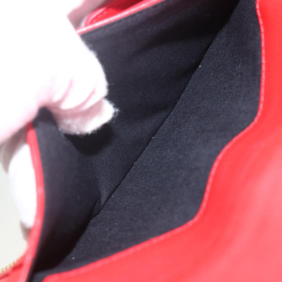 BALENCIAGA Long Wallet Enamel Red 553884 Auth bs31472