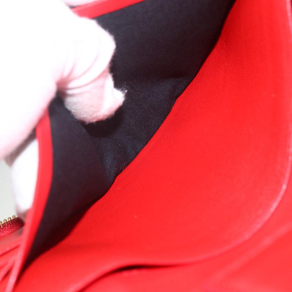 BALENCIAGA Long Wallet Enamel Red 553884 Auth bs31472