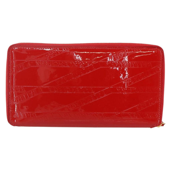 BALENCIAGA Long Wallet Enamel Red 553884 Auth bs31472