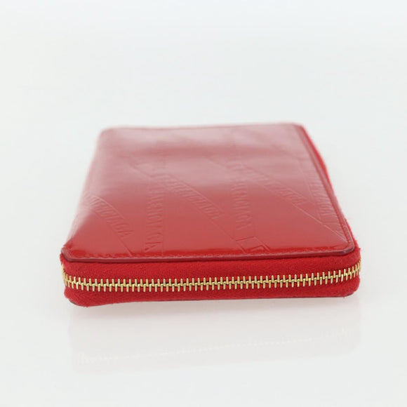 BALENCIAGA Long Wallet Enamel Red 553884 Auth bs31472