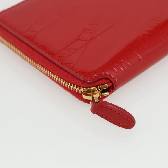 BALENCIAGA Long Wallet Enamel Red 553884 Auth bs31472