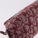 Christian Dior Trotter Canvas Pouch Red Silver Auth bs31473-11