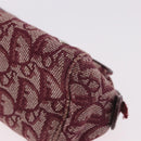Christian Dior Trotter Canvas Pouch Red Silver Auth bs31473-12