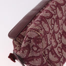 Christian Dior Trotter Canvas Pouch Red Silver Auth bs31473-13