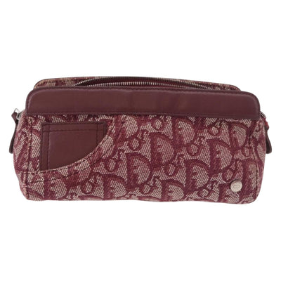 Christian Dior Trotter Canvas Pouch Red Silver Auth bs31473 - 0