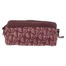 Christian Dior Trotter Canvas Pouch Red Silver Auth bs31473-3