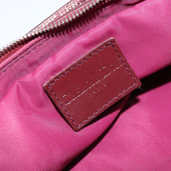 Christian Dior Trotter Canvas Pouch Red Silver Auth bs31473V