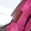 Christian Dior Trotter Canvas Pouch Red Silver Auth bs31473V-18