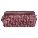 Christian Dior Trotter Canvas Pouch Red Silver Auth bs31473V-3