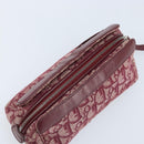 Christian Dior Trotter Canvas Pouch Red Silver Auth bs31473V-6