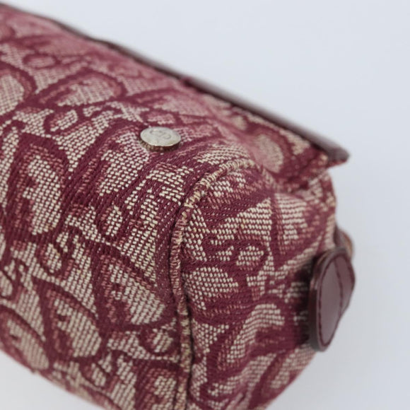 Christian Dior Trotter Canvas Pouch Red Silver Auth bs31473V