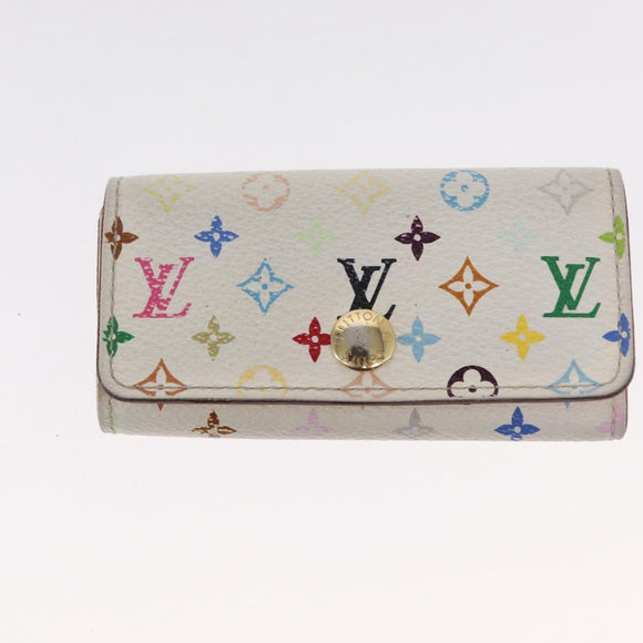 LOUIS VUITTON Monogram Multicolor Key Case 2 Set White LV Auth bs31475