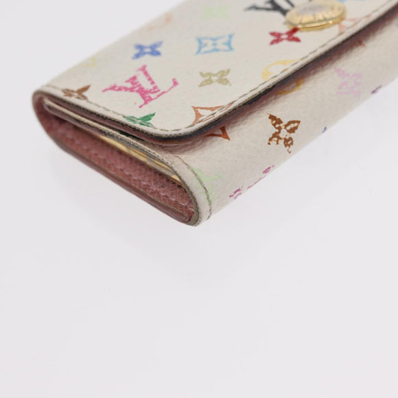 LOUIS VUITTON Monogram Multicolor Key Case 2 Set White LV Auth bs31475