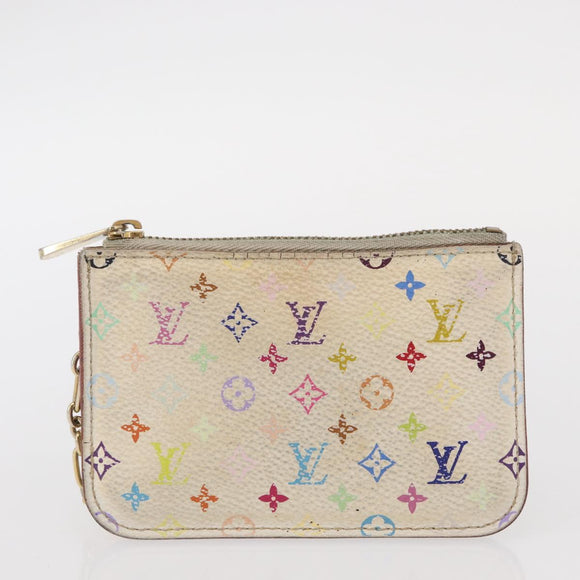 LOUIS VUITTON Monogram Multicolor Key Case 2 Set White LV Auth bs31475