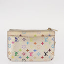 LOUIS VUITTON Monogram Multicolor Key Case 2 Set White LV Auth bs31475-3