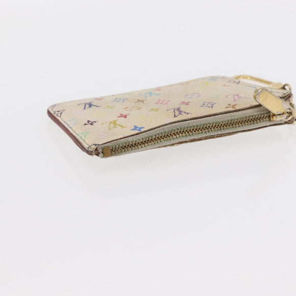 LOUIS VUITTON Monogram Multicolor Key Case 2 Set White LV Auth bs31475
