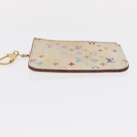 LOUIS VUITTON Monogram Multicolor Key Case 2 Set White LV Auth bs31475