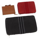 HERMES Wallet Canvas Leather 3 Set Brown Orange gray Auth bs31477-1