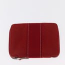 HERMES Wallet Canvas Leather 3 Set Brown Orange gray Auth bs31477-11