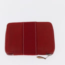 HERMES Wallet Canvas Leather 3 Set Brown Orange gray Auth bs31477-12