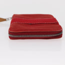 HERMES Wallet Canvas Leather 3 Set Brown Orange gray Auth bs31477-13