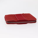 HERMES Wallet Canvas Leather 3 Set Brown Orange gray Auth bs31477-14