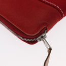 HERMES Wallet Canvas Leather 3 Set Brown Orange gray Auth bs31477-16