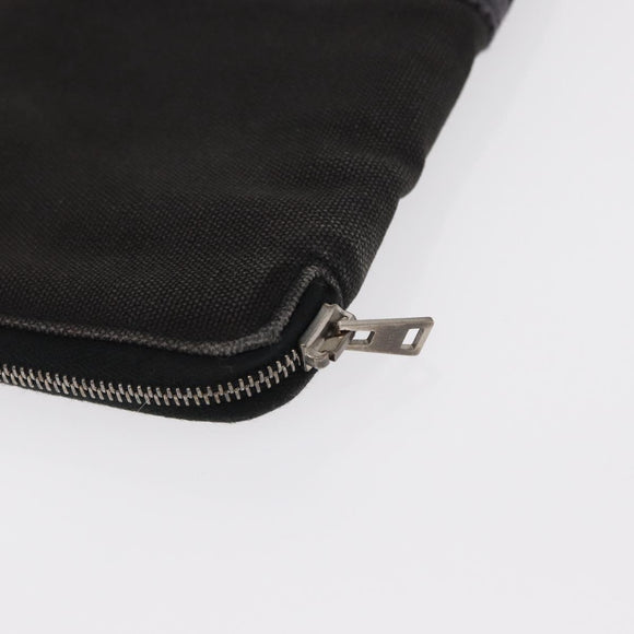 HERMES Wallet Canvas Leather 3 Set Brown Orange gray Auth bs31477