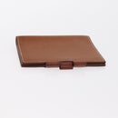 HERMES Wallet Canvas Leather 3 Set Brown Orange gray Auth bs31477-5