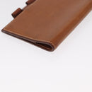 HERMES Wallet Canvas Leather 3 Set Brown Orange gray Auth bs31477-7