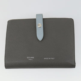CELINE Wallet Leather 3 Set Gray Beige Auth bs31479 - 0