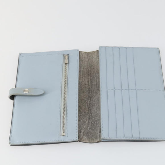 CELINE Wallet Leather 3 Set Gray Beige Auth bs31479