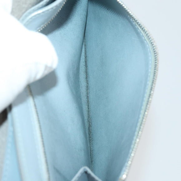 CELINE Wallet Leather 3 Set Gray Beige Auth bs31479