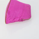 HERMES Pouch Canvas 3 Set Pink Black Brown Auth bs31480-10
