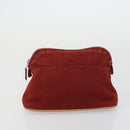 HERMES Pouch Canvas 3 Set Pink Black Brown Auth bs31480-14