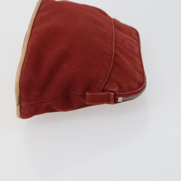 HERMES Pouch Canvas 3 Set Pink Black Brown Auth bs31480