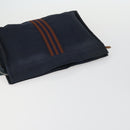 HERMES Pouch Canvas 3 Set Pink Black Brown Auth bs31480-5