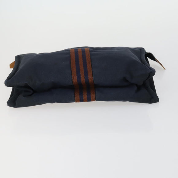 HERMES Pouch Canvas 3 Set Pink Black Brown Auth bs31480