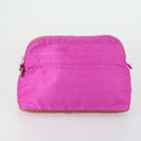 HERMES Pouch Canvas 3 Set Pink Black Brown Auth bs31480-8